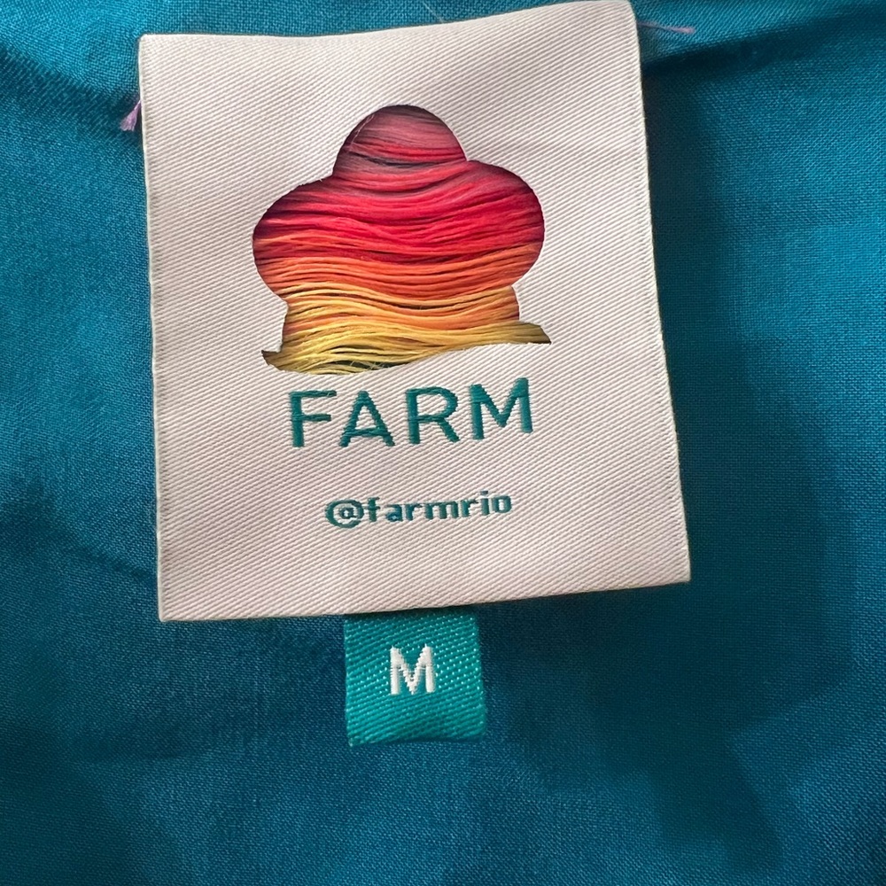 FARM Rio Green and Blue Ruffled Midi Sundress - Picture 5 of 7